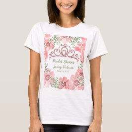 Anpassningsbar Rosa Glitter Krona Rosa ros Greener T Shirt