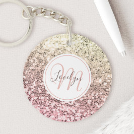 Anpassningsbar  Rosa Glitter Unicorn Monogrammed N