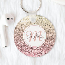 Anpassningsbar  Rosa Glitter Unicorn Monogrammed N