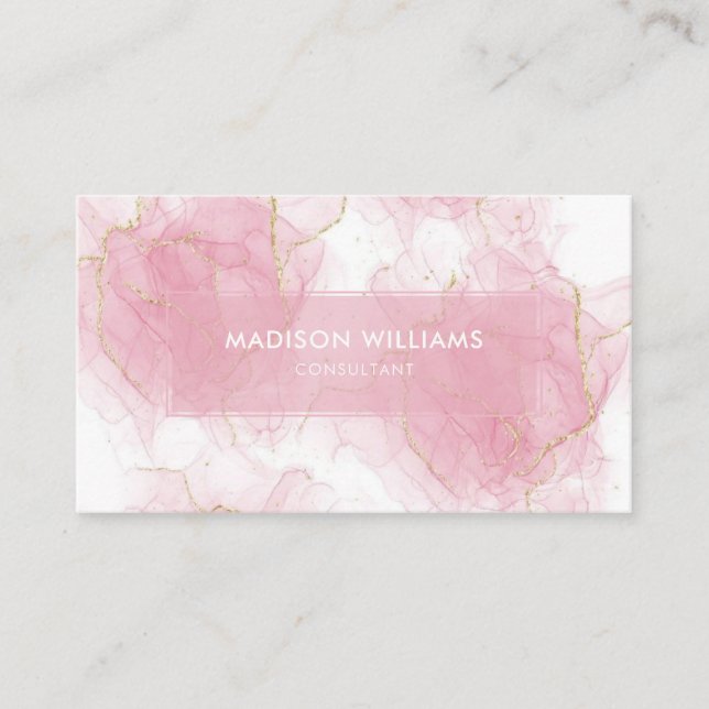 Anpassningsbar Rosa Guld Glitter Professionell Visitkort (Framsida)