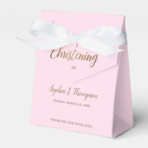Anpassningsbar Rosa guld kor Christening Tack Presentaskar