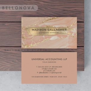 Anpassningsbar Rosa Guld Marble Glitter Chic Profe Visitkort