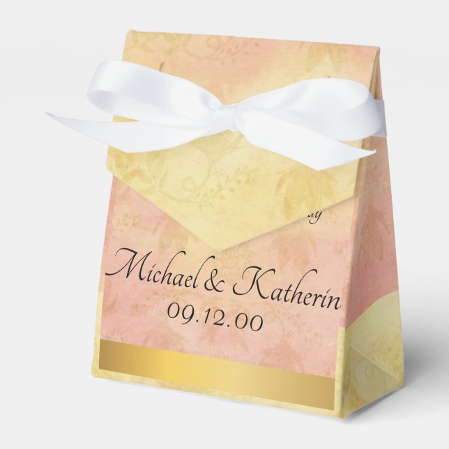 Anpassningsbar Rosa Gult Vattenfärg Snöre Tack Presentaskar (Framsidan Sidan)