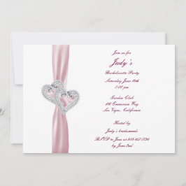 Anpassningsbar Rosa Hearts Bachelorette-partiets i Inbjudningar
