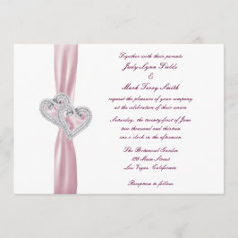 Anpassningsbar Rosa Hearts bröllopsinbjudan Inbjudningar