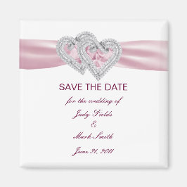 Anpassningsbar Rosa Hearts Spara datum magneter