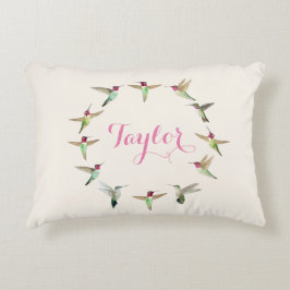 Anpassningsbar Rosa Hummingbird accent Pillow Prydnadskudde