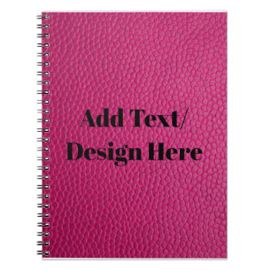 Anpassningsbar Rosa Leather Lägg till text/design  Anteckningsbok