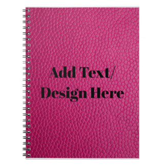 Anpassningsbar Rosa Leather Lägg till text/design  Anteckningsbok