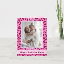 Anpassningsbar rosa leopardtryck Mamma födelsedags