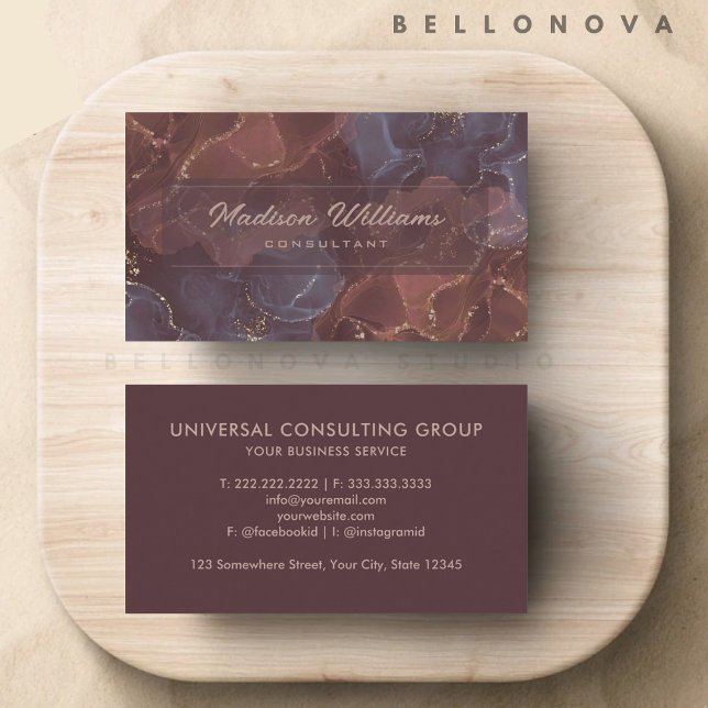 Anpassningsbar Rosa Lila Guld Glitter Professionel Visitkort (Custom Pink Purple Gold Glitter Professional Business Card)