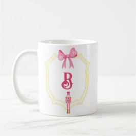 Anpassningsbar Rosa Monogram Nutcracker Kaffemugg