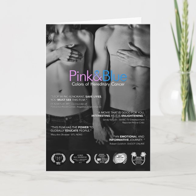 Anpassningsbar rosa och blå högtidskort helgkort (Framsida)