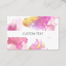 Anpassningsbar Rosa och Guld vattenfärg  Visitkort