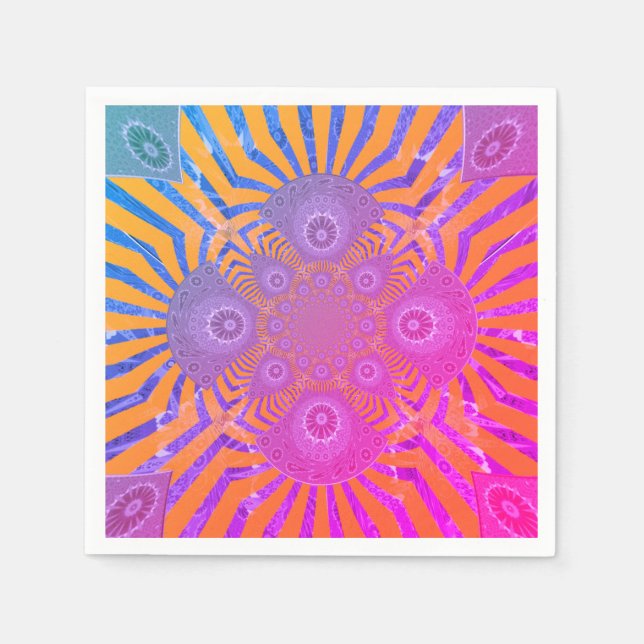 Anpassningsbar Rosa och Lila Lolly Motif Napkins Pappersservett (Framsidan)