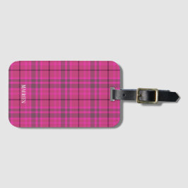 Anpassningsbar rosa och lila plaid tartan bagagebricka