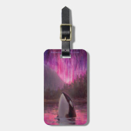 Anpassningsbar Rosa Orca Killer Whale Luggage Tag Bagagebricka