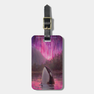 Anpassningsbar Rosa Orca Killer Whale Luggage Tag Bagagebricka