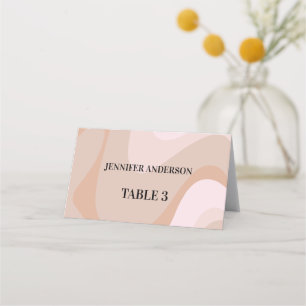 Anpassningsbar Rosa Pastel Retro Vågar Bröllop ort Placeringskort