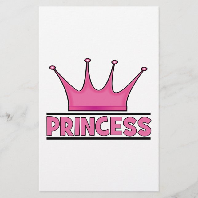 Anpassningsbar Rosa Princess Brevpapper (Framsida)