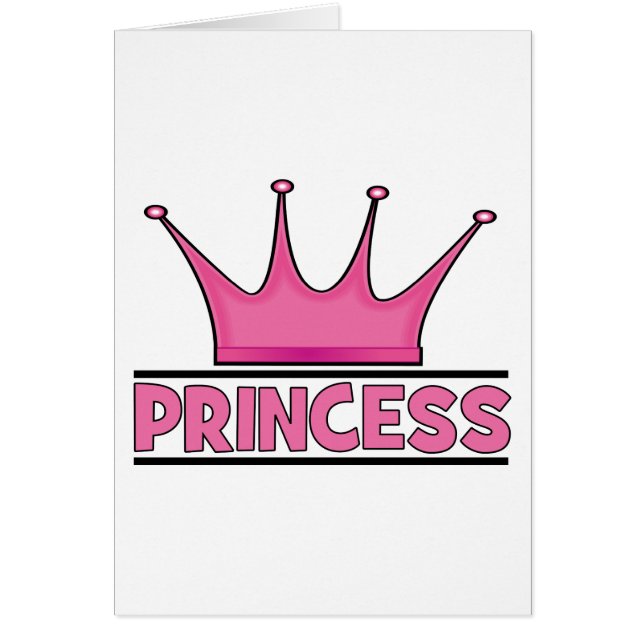 Anpassningsbar Rosa Princess Hälsningskort (Framsidan)