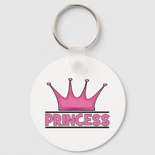 Anpassningsbar Rosa Princess Nyckelring