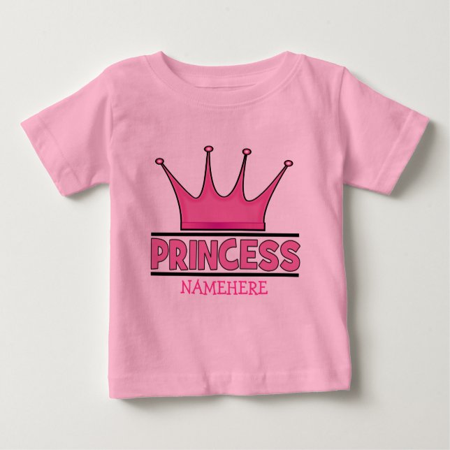 Anpassningsbar Rosa Princess T-shirt (Framsida)