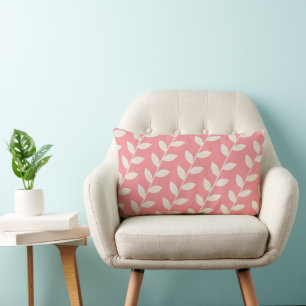 Anpassningsbar Rosa Retro Löv Mönster Lumbarkudde