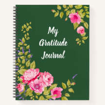 Anpassningsbar Rosa ros Gratitude Journal