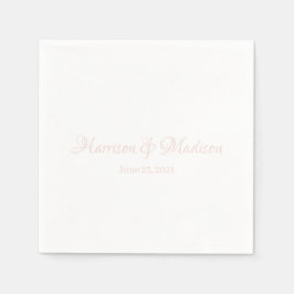 Anpassningsbar  rosa Skript par Namn datum Bröllop Pappersservett