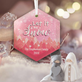 Anpassningsbar Rosa Snowy Forest God jul Julgransdekoration