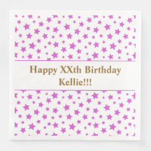 Anpassningsbar Rosa Stars med meddelandeFödelsedag