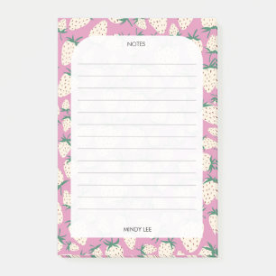 ANPASSNINGSBAR Rosa Strawberry Livsmedel Shopping Post-it Block