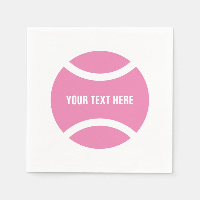 Anpassningsbar rosa tennis boll Födelsedagsfest na Pappersservett (Framsidan)