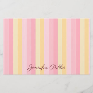 Anpassningsbar Rosa Vanille Gult White Template Sc Brevpapper