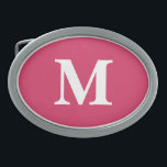 Anpassningsbar Rosa Vitmonogram Förbränd Silver Ov<br><div class="desc">Skapa din egen anpassningsbar, personlig, moderna vita monogrammet på mörkens rosa bakgrund, coola, klassisk, snyggt, bränd silver, pärvoval bälte-låsbeslag. Den här bälte-låsbeslaget kommer i en svart filtpåse som gör det perfekt för gåva. Skriv bara in initialer / monogram för att anpassa. Gör en underbar gåva till födelsedag, bröllop, fars dag,...</div>