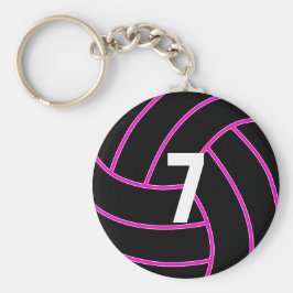Anpassningsbar Rosa Volleyball Jersey Number Keych Nyckelring