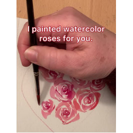 Anpassningsbar Rosa Watercolor Ro Heart Valentine  Presentetikett