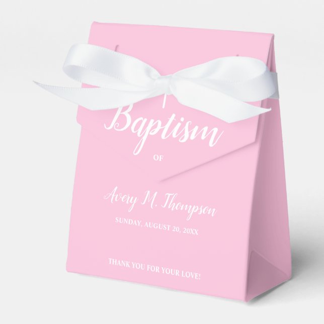 Anpassningsbar Rosa White Girl Baptism Favoritbox Presentaskar (Framsidan Sidan)