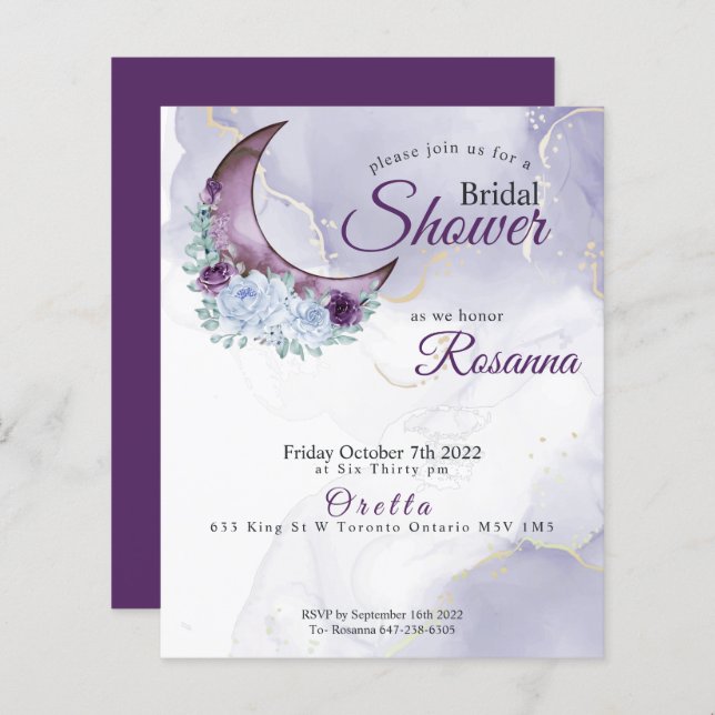 Anpassningsbar Rosanna-2 Rustic Crescent Måne Lila (Fram/baksida)