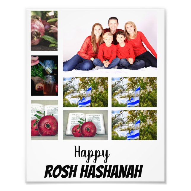 Anpassningsbar Rosh Hashanah 8 Photo Collage Fototryck (Framsidan)