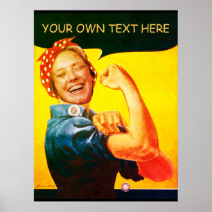Anpassningsbar Rosie Riveter-vintagen ansikte i Hå Poster