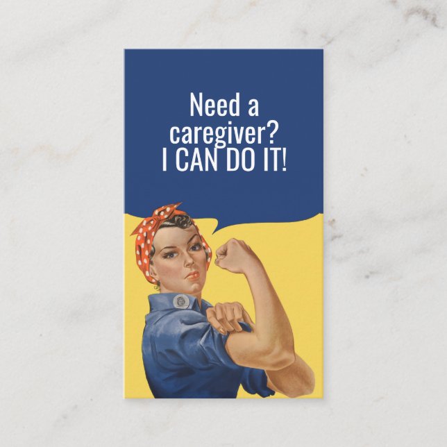 Anpassningsbar Rosie the Riveter Caregiver Visitkort (Framsida)