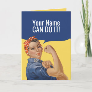 Anpassningsbar Rosie the Riveter Get well Card Helgkort