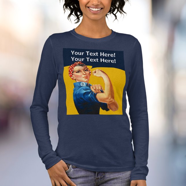 Anpassningsbar Rosie Vintagen Riveter T Shirt (Custom Rosie the Riveter Shirt )