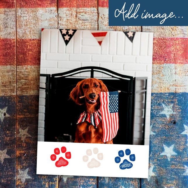 Anpassningsbar Rött vitt blått Hund Patriotic 4 ju Helg Vykort (Skapare uppladdad)