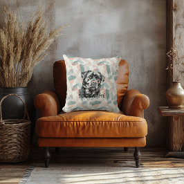 Anpassningsbar Rottweiler Porträtt Pillow Abstrakt Kudde