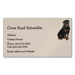 Anpassningsbar Rotweiller Hund Pet Animal Logotyp Magnetiska Visitkort