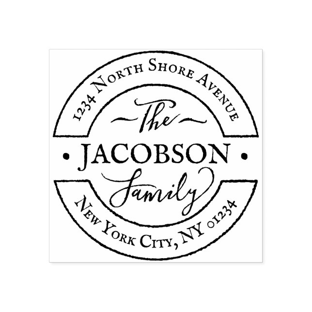 Anpassningsbar Round Hand Lettered Script Family N Stämpel (Tryck)