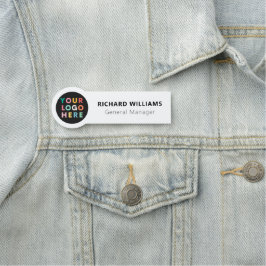 Anpassningsbar Round Logotyp Employee Magnetic ell Namnbricka